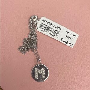 Silver Initial 'M' Pendant Necklace - Women Accessories